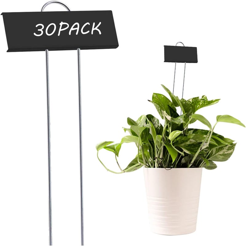 GHAMYEE 30pcs Plant Labels for Outdoor Garden Waterproof Plant Markers for Outdoor Plants, 11inch Metal Plant Tags and Labels Garden Markers for Seedlings Herbs Vegetable Greenhouse Gifts (Black) - Image 1